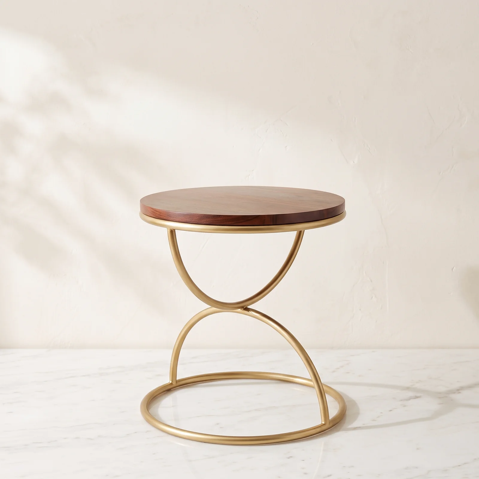 Round Wooden Accent Side Table