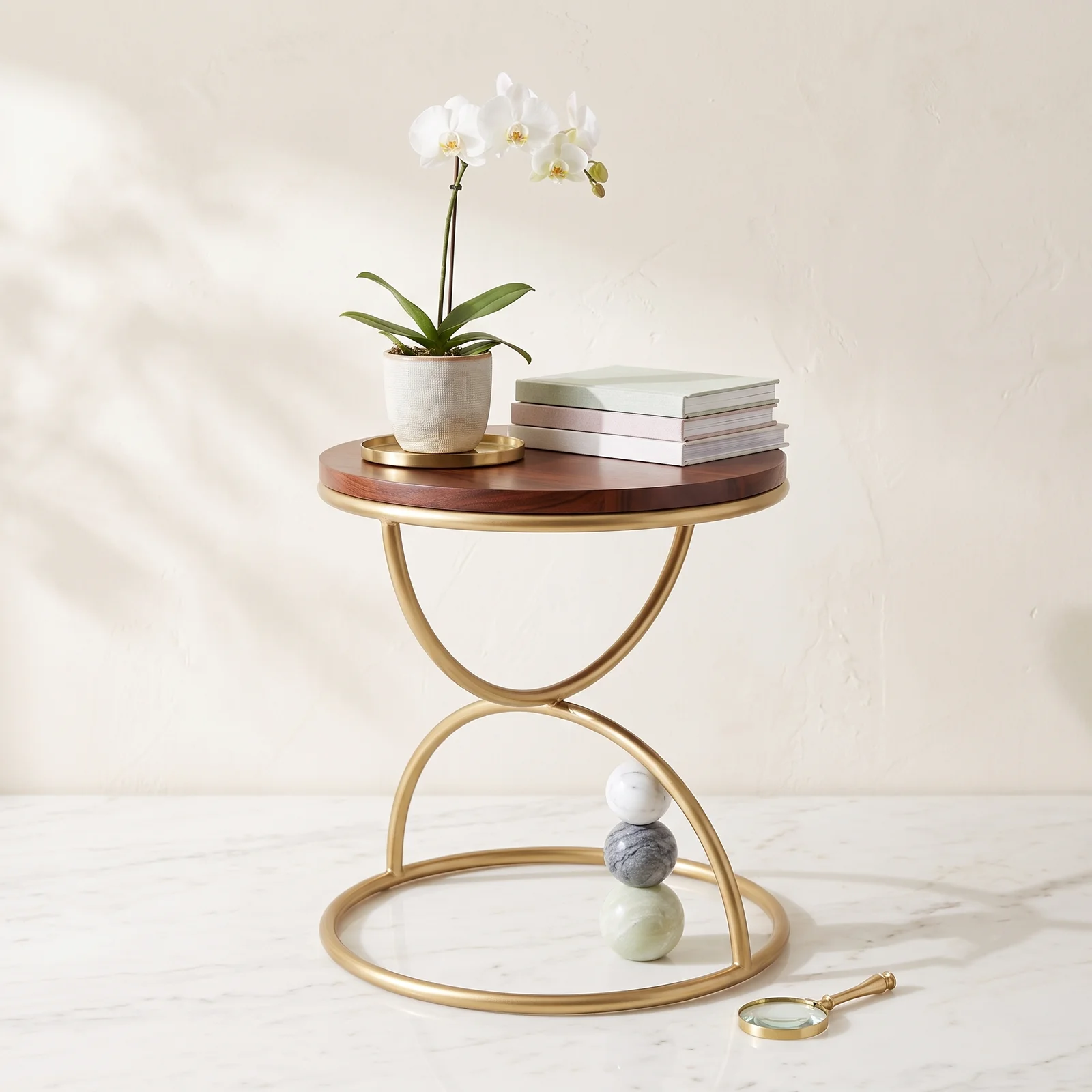 Round Wooden Accent Side Table - Image 2