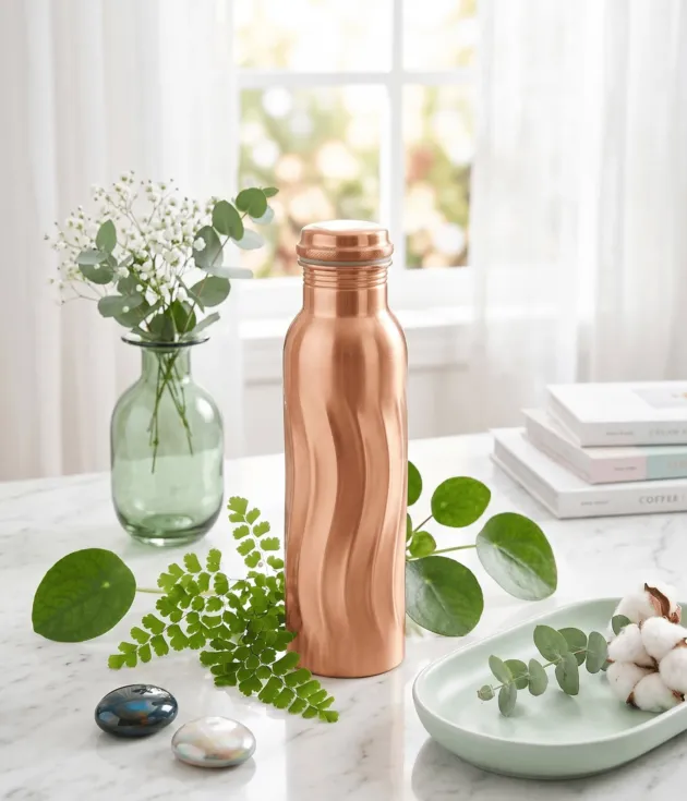 Wave Design Copper Bottle