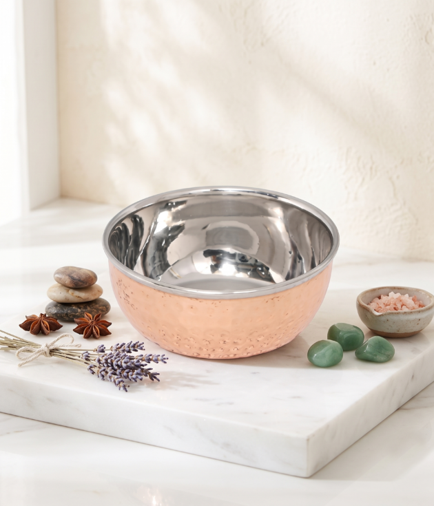 Copper & Stainless Steel Serving Bowl