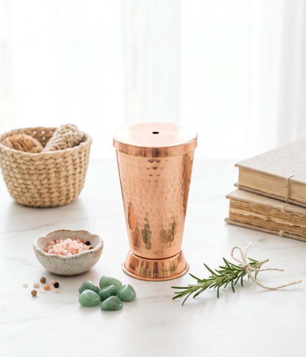 Copper Tumbler with Lid