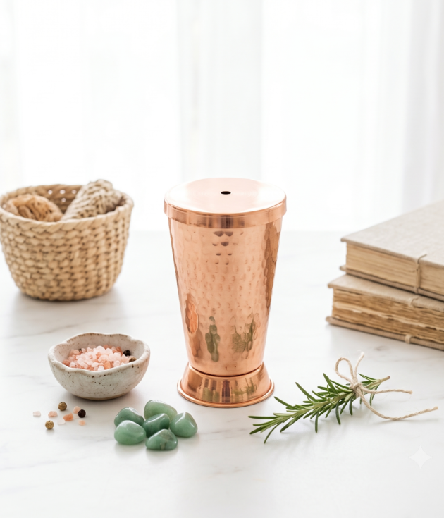 Copper Tumbler with Lid