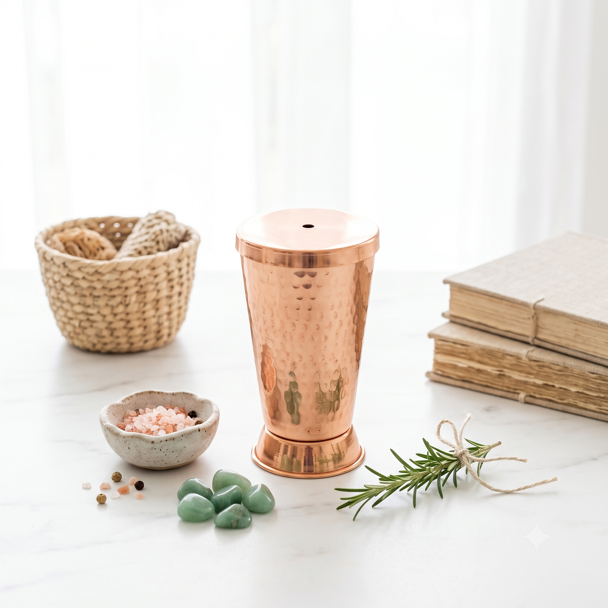 Copper Tumbler with Lid