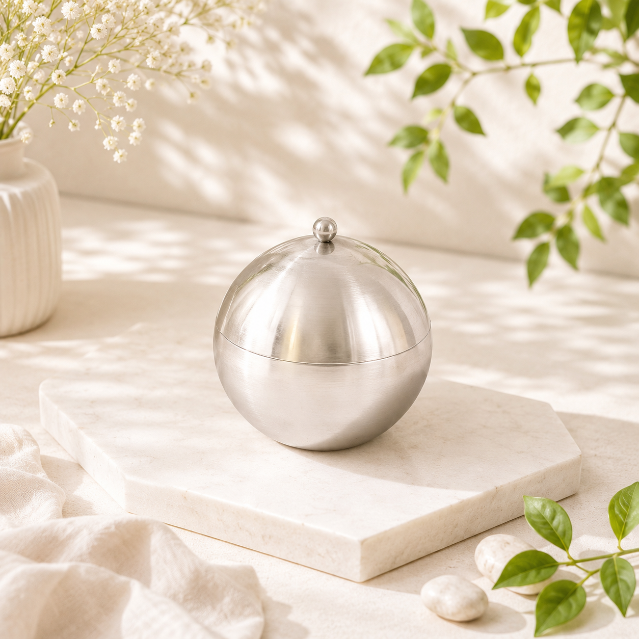 Premium Aluminium Spice Container with Lid