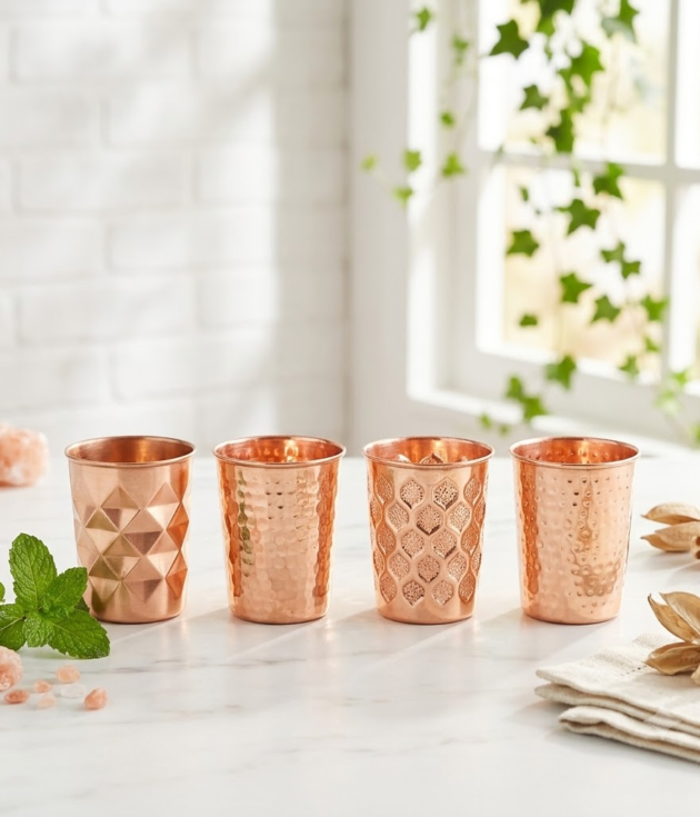 Pure Copper Glass Set (Set of 4)