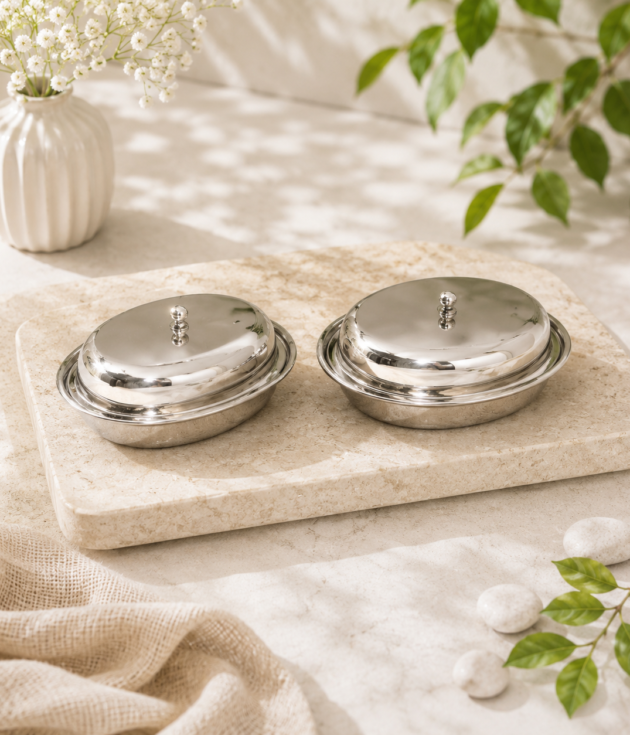 Stainless Steel Oval Casserole with Lid