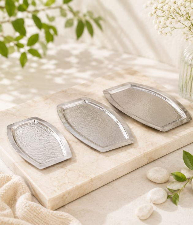 Stainless Steel Oval Serving Platter Set