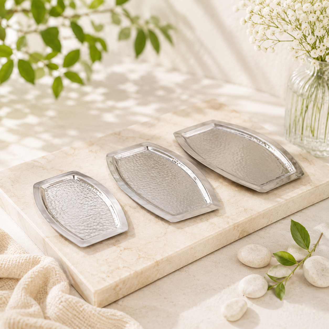 Stainless Steel Oval Serving Platter Set
